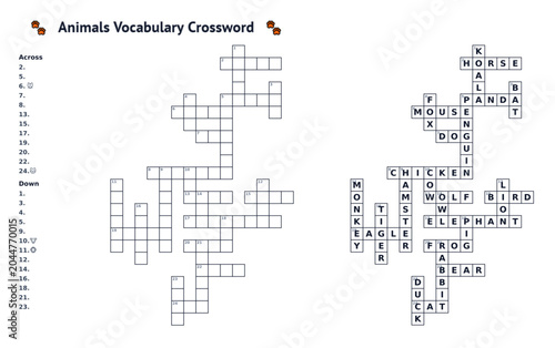 Animals Vocabulary Crossword