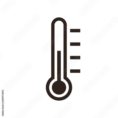 Thermometer symbol indicating high temperature, measurement graphic