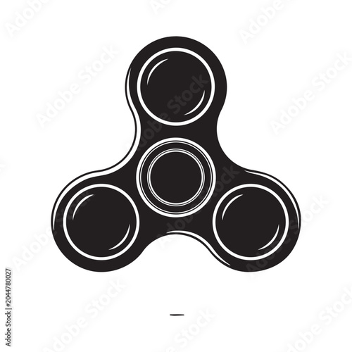 Fotografía Fidget spinner vector icon with three lobes and central bearing for stress relie