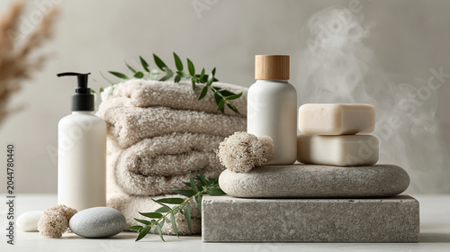 Sustainable ESG business concept, modern eco-friendly corporate imagery, green energy symbols integrated with elegant business elements, natural organic textures combined with technology, fresh green 