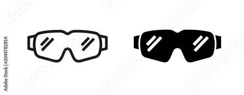 set of safety goggles icon fill and stroke editable clean	
