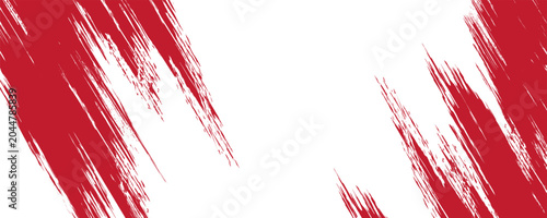 Straight red ink vector lines pack. Bloody color long and round hand-drawn brushstroke text highlights, frames, circles. Asian calligraphy brushstroke set.