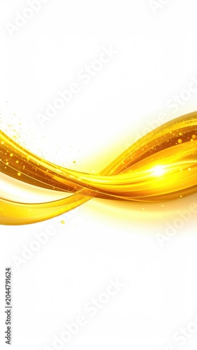 Flowing golden waves shimmer with tiny sparkling particles