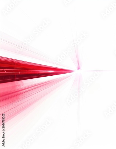 Red light rays emanating from a bright white distant point