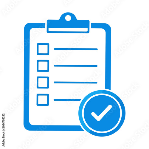 Sleek vector of checklist with a checkmark inside a highlighted circle indicating completion of tasks