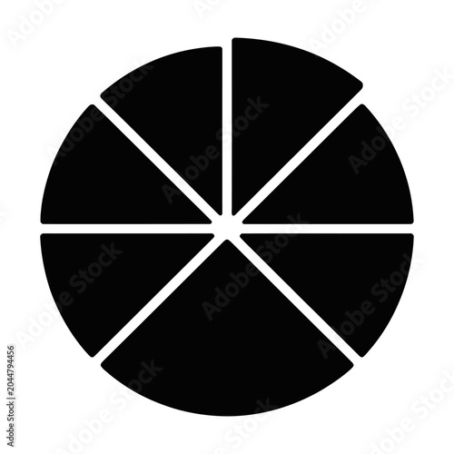 Sleek vector design featuring a circle divided into equal segments for visual or graphic use.