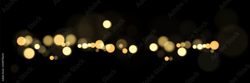 Fototapeta premium Glowing Gold Dust and Bokeh Light Background with Luxury Festive Sparkle Illustration