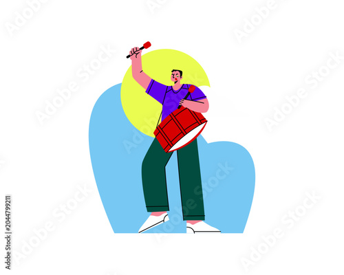 Φωτογραφία Football Drummer Fan Illustration