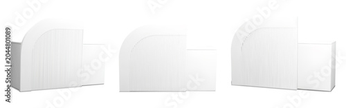 Foto 3d counter desk mockup with round curve