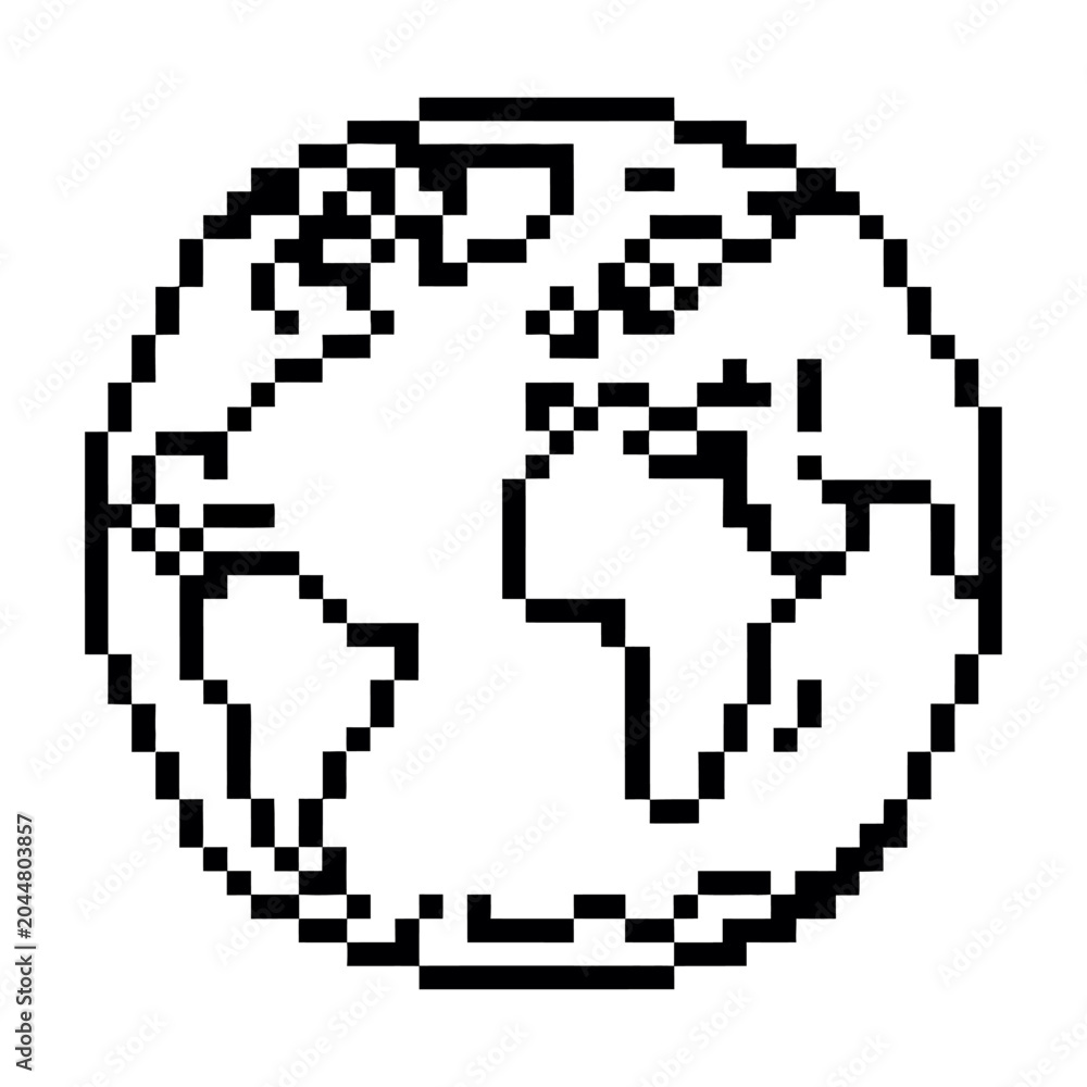 Fototapeta premium Minimalist cat silhouette in circular pixel art vector