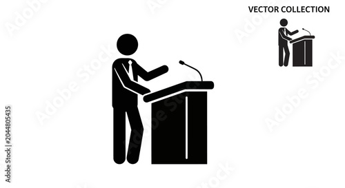 Konstfotografi Man in suit giving a speech.