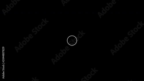 White radial sunburst motion graphic element featuring thin lines radiating from a central circle on a transparent alpha channel background for video editing and overlay projects