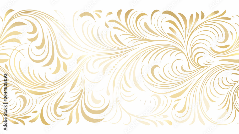 Φωτογραφία ornate floral pattern on white background gold