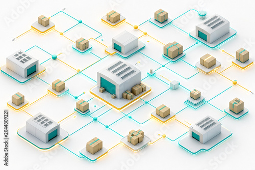 Smart logistics network render