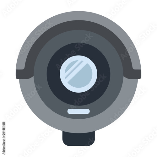 Sleek and modern vector of a smart home device button with a central microphone icon for voice commands