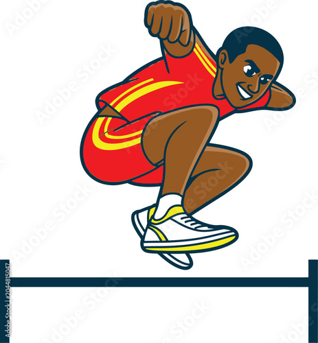 Cute cartoon a illustrator vector high jump