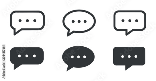 Obraz na płótnie speech bubble icons in flat style black