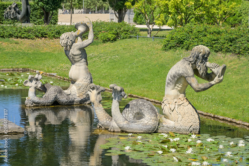Bild auf Leinwand Triton, Neptunbrunnen, Lustgarten, Potsdam, Brandenburg, Deutschland