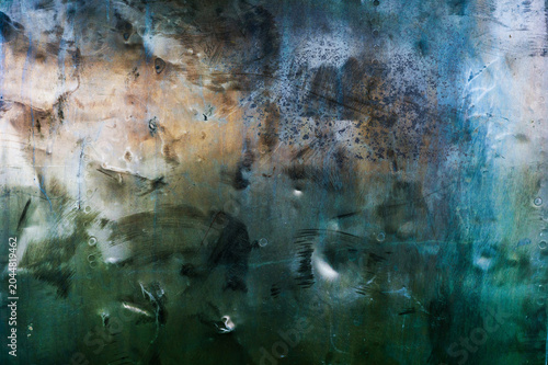 Deep Green and Copper Metal Corrosion Texture.Rich oxidized surface with green patina and copper rust mix, suitable for high-end texture libraries and moody abstract backgrounds.