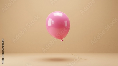 Floating Pink Balloon With Shadow