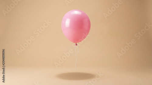 Floating Pink Balloon With Shadow