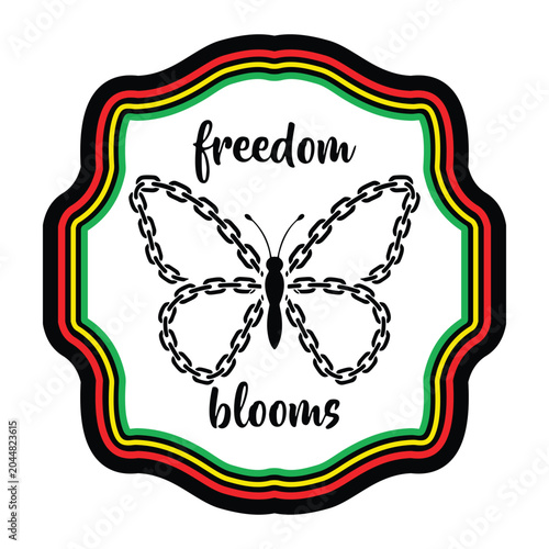 Elegant Juneteenth Freedom Butterfly Vector Design