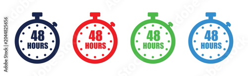 Bild auf Leinwand Vector illustration of 48 hours icons in four colors