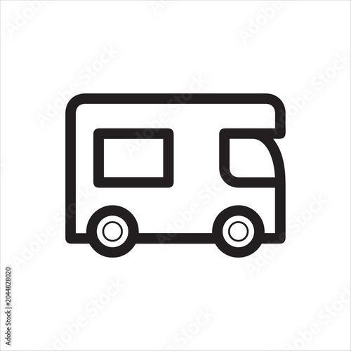 Compact Camper Van Outline Icon