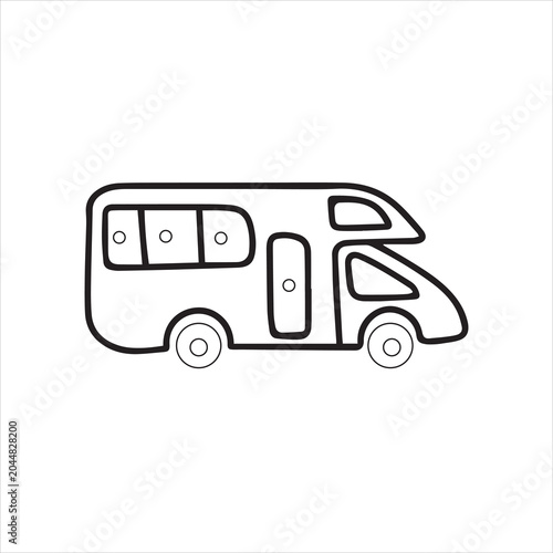 Camper Van RV Flat Icon