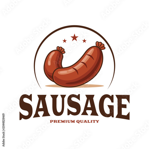 Sausage Logo Design Vintage Style with Premium Quality 