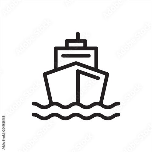 Cargo Ship Flat Vector Icon