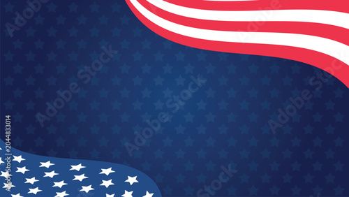 Schilderij op canvas Patriotic USA background with waving American flag and star pattern
