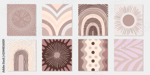 Photos Boho inspired Abstract Wall Art Eight Minimalist Vector Posters