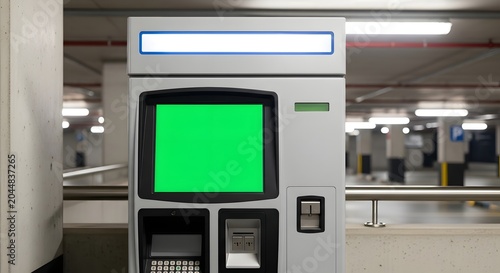 Parking meter machine with green screen.