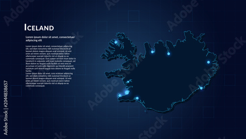 Fotografija Map of Iceland