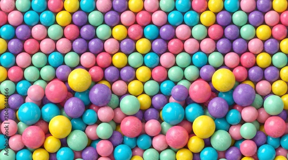 Fototapeta premium Colorful gumball candy pattern background for festive celebration