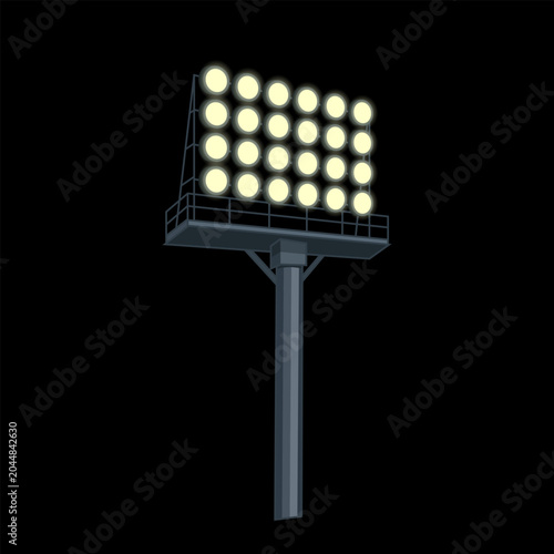 Tableau sur toile Stadium floodlight tower vector illustration