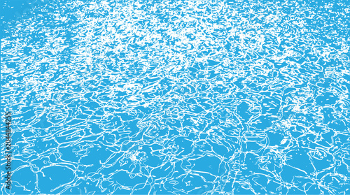 Fényképezés Abstract light blue water surface texture with white reflections