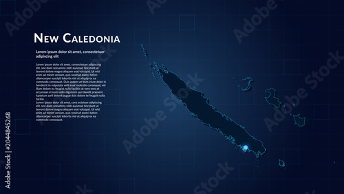 Tableau sur toile Map of New Caledonia