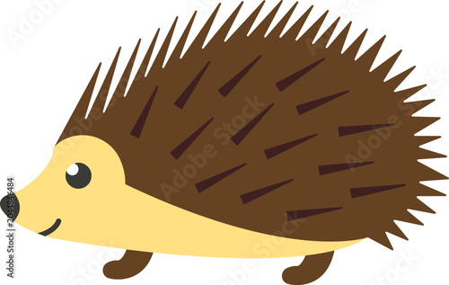 Brown hedgehog. Autumn forest illustration for nature and seasonal design.
