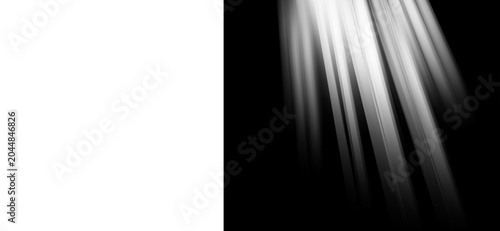 Foto Cinematic sun rays on black background, ethereal light beams and volumetric god