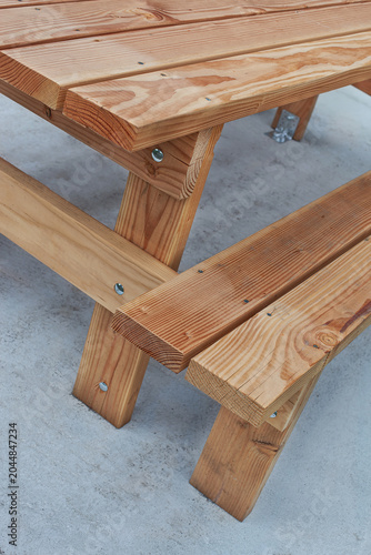 Pine wood bench and table