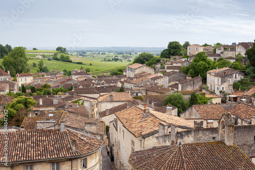 Rooftops of a tourist village in the Aquitaine region of France