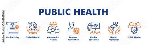 Bild auf Leinwand PUBLIC HEALTH web banner icon vector illustration concept with icon of Health Po