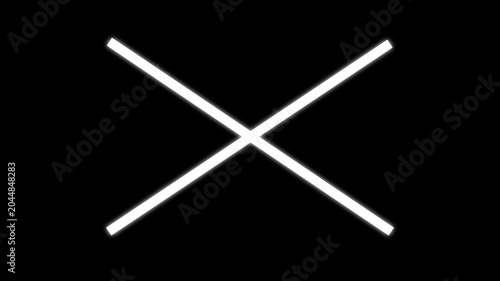 Bold white X cross symbol for cancel or error warning alerts modern symbol graphic design illustration element warning sign.