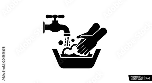 Slika na platnu Hand Washing Under Faucet.
