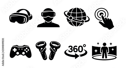 Tableau sur toile Virtual reality technology icons for immersive digital experiences and gaming