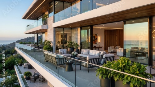 Modern luxury residence with ocean view showcases architecture and design