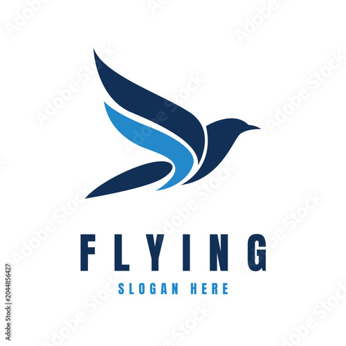 Flying Bird Logo Design Concept Simple and Clean