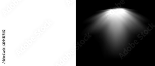 Tableau sur toile Cinematic spotlight beam on black background, dramatic stage light effect with a
